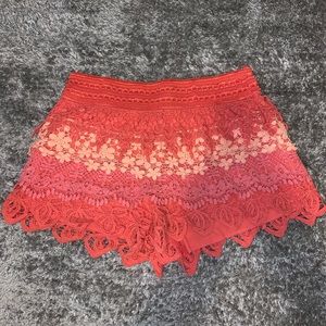 💋 Peach ruffled shorts 💋